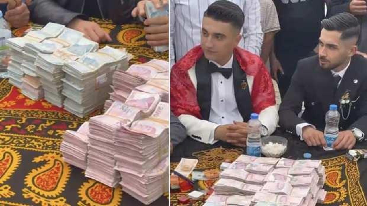 Gelin-damada kilolarca altın, milyonlarca TL takıldı! Paraları sayanların kolları yoruldu