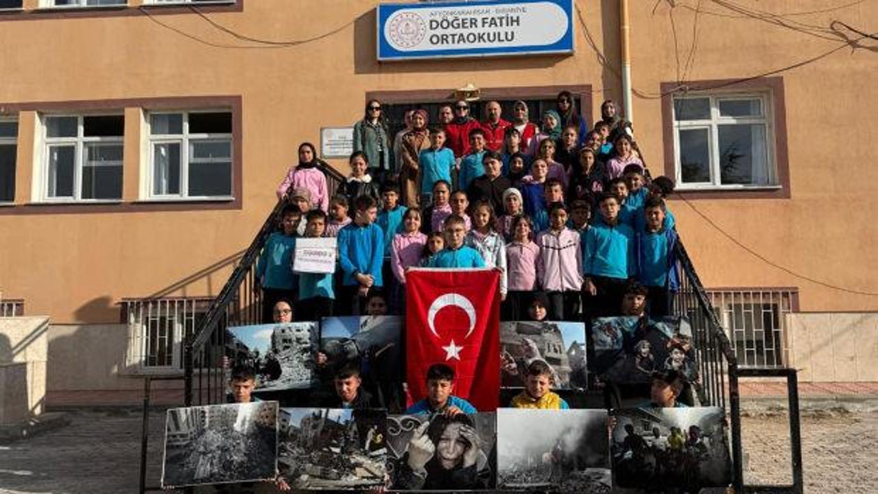 Küçük kalplerden büyük destek: Döğer Fatih Ortaokulu’ndan Gazze’ye umut bağışı