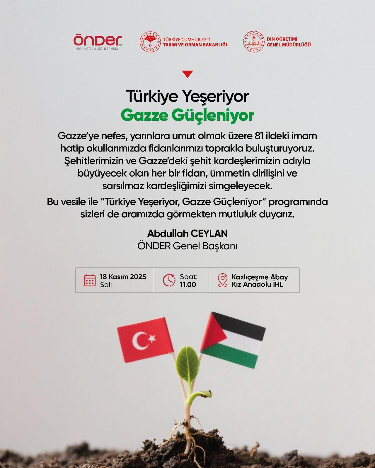 İmam hatipliler şehitlerimiz için fidan dikiyor