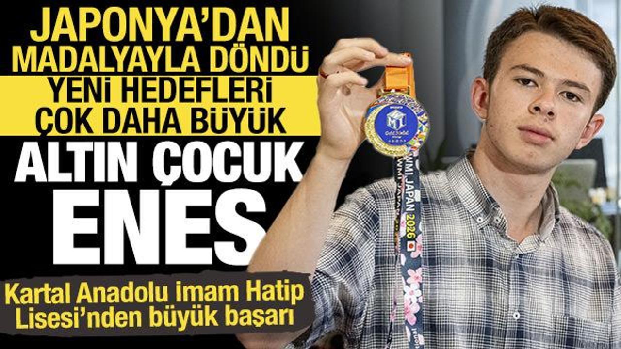 Kartal Anadolu İmam Hatip Lisesi öğrencisi Enes Japonya’dan altın madalyayla döndü